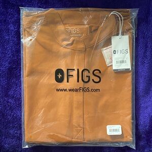Figs Burnt Orange Rafaela Scrub Top